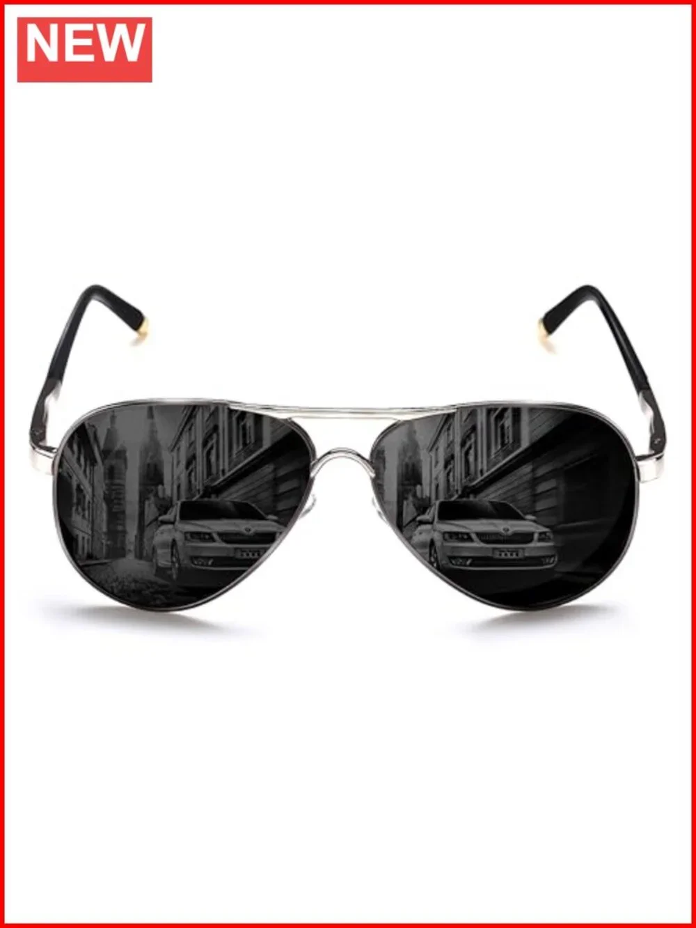 Polarized Aviator Sunglasses UV400 Metal Frame Flat Top Driving Outdoor